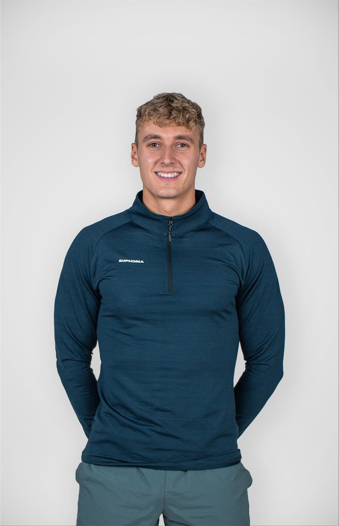1/4 zip men - blue