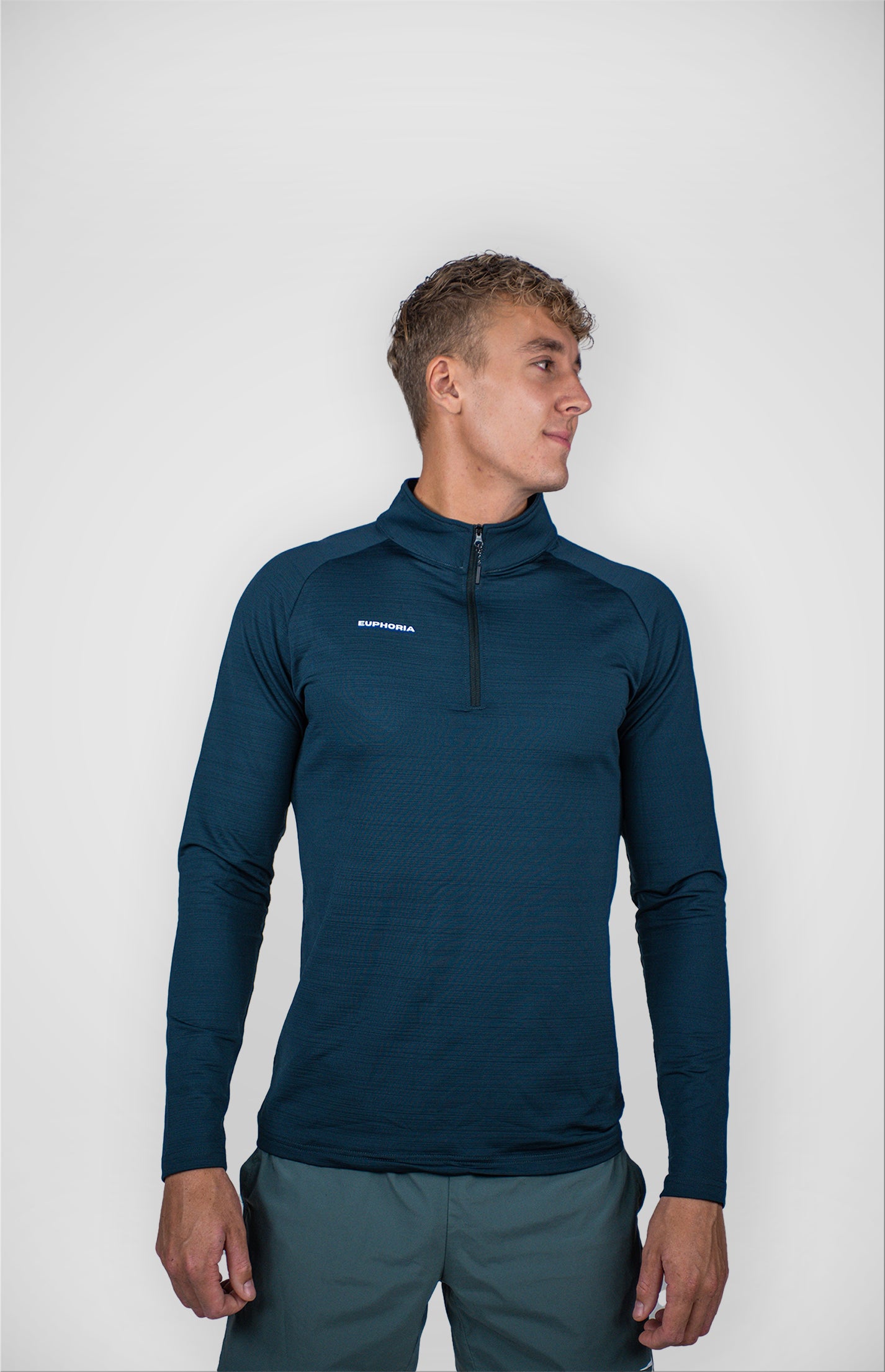 1/4 zip men - blue