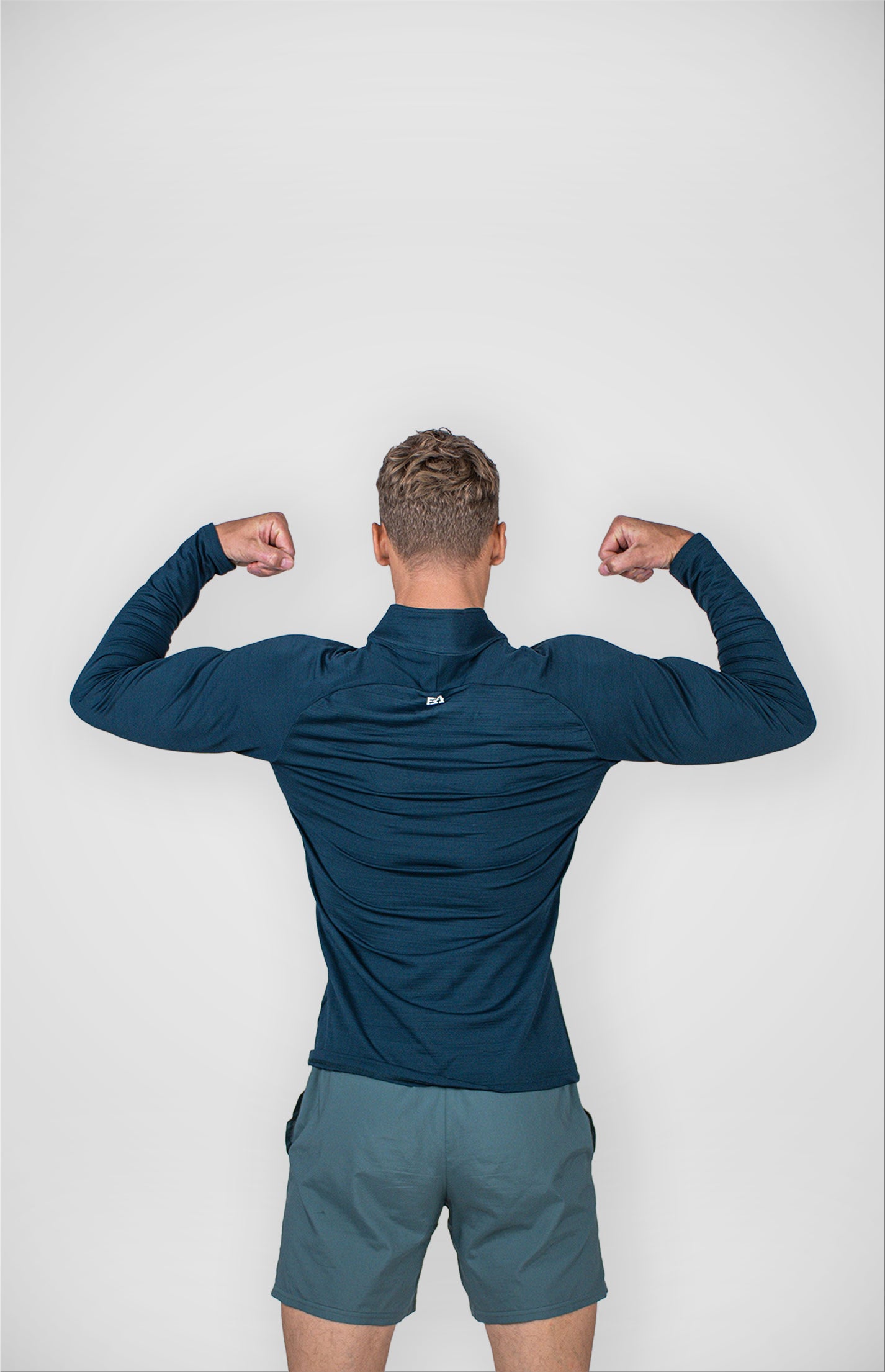 1/4 zip men - blue