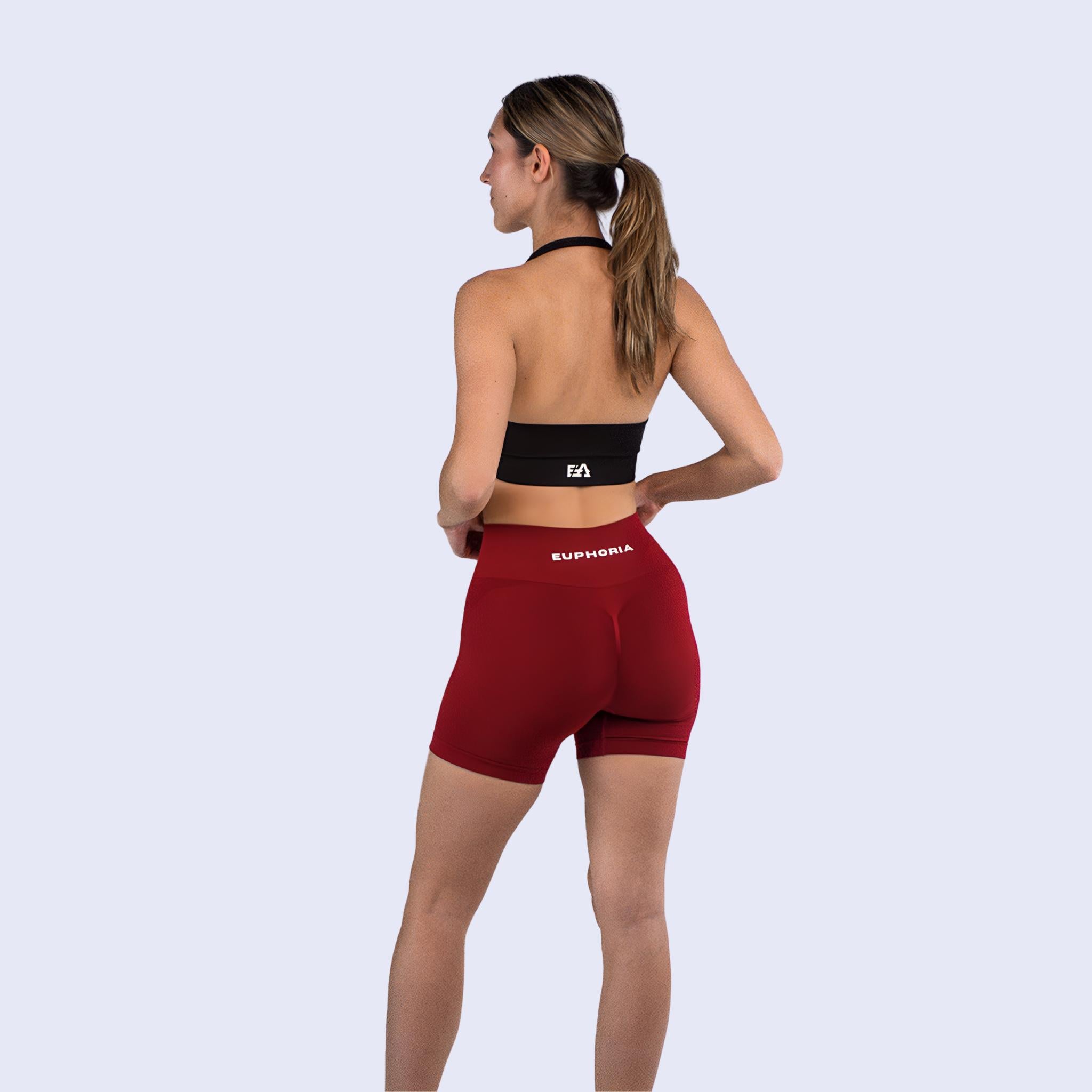 Short bordeaux red